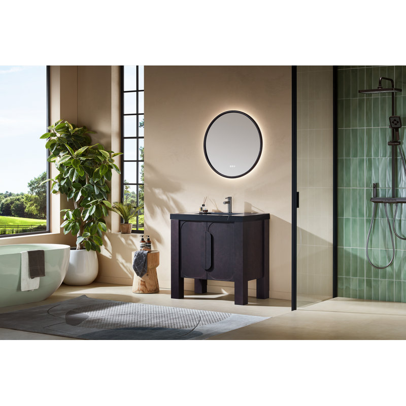 Meuble-lavabo simple 36 po Lancel Munich, Espresso, Noir