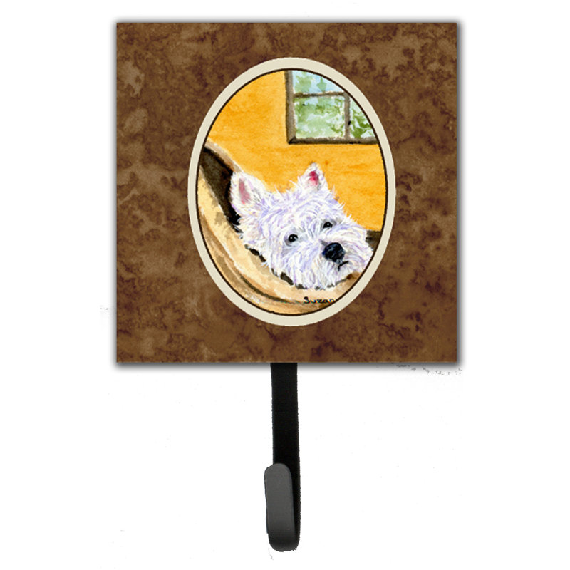 Porte-laisse westie et crochet mural