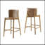 Tabouret de bar d'intérieur en bois Pari, finition noyer, ensemble de 2