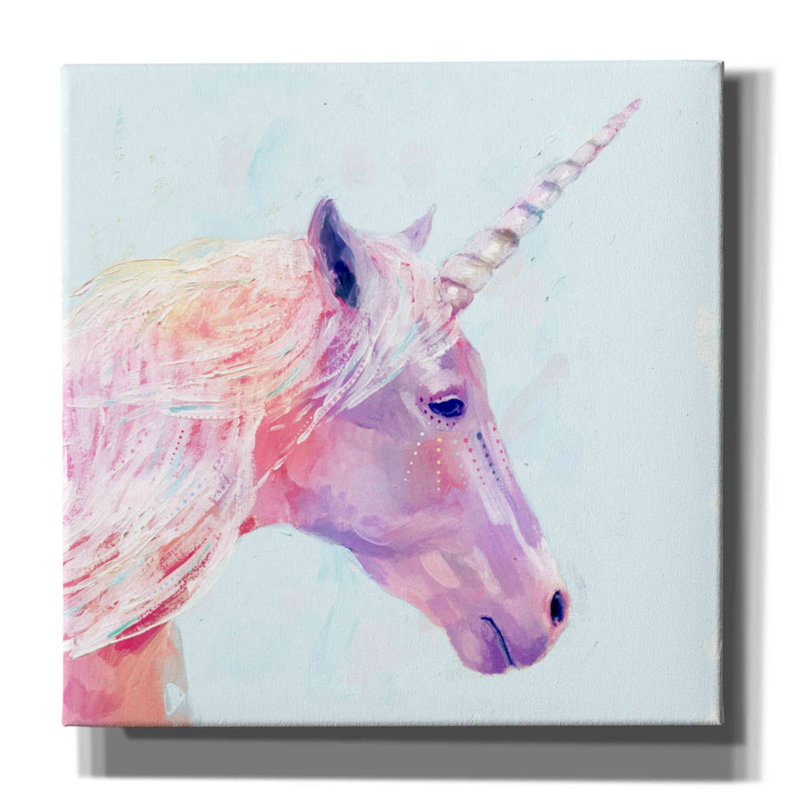 «Mystic Unicorn I» par Victoria Borges, art mural sur toile, H 37 po x l 37 po x P 1,5 po