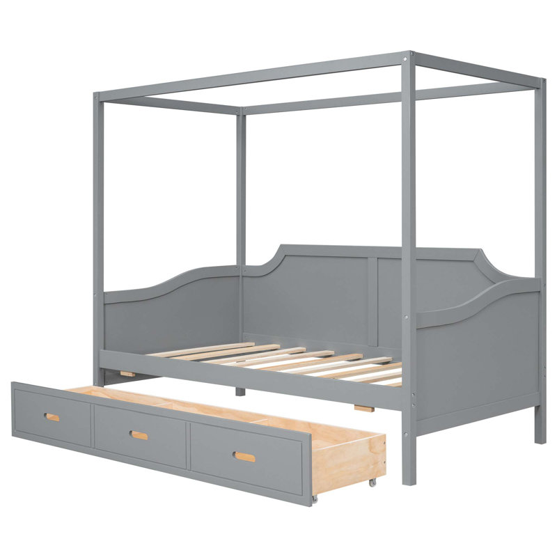 Inri Canopy Daybed with Storage, Gray