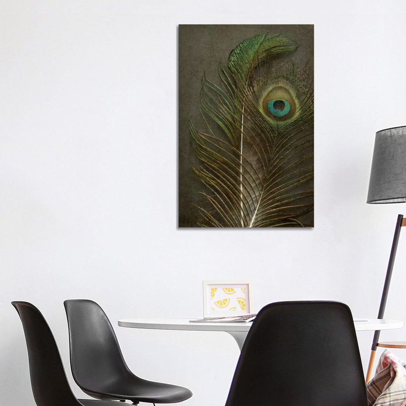 Two Peacock Feathers 1 Piece Wrapped Canvas Painting, 101.6 cm H x 66.04 cm W x 1.91 cm D