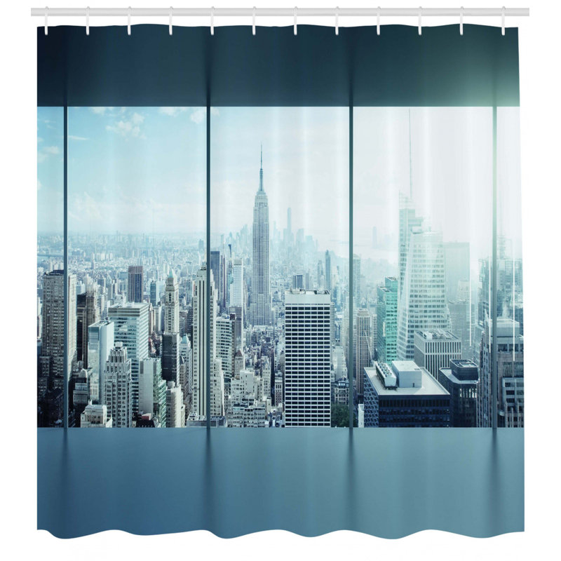 Ensemble de rideau de douche et crochets new york, H 75 po x l 69 po