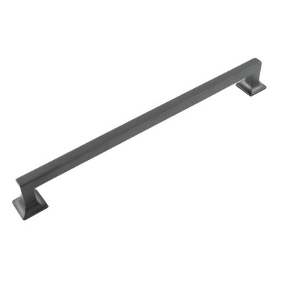 Poignée à poignée Studio Collection - Poignée d'armoire centrale à centrale de 12 po - Noir mat - Quincaillerie transitionnelle pour tiroirs et armoires