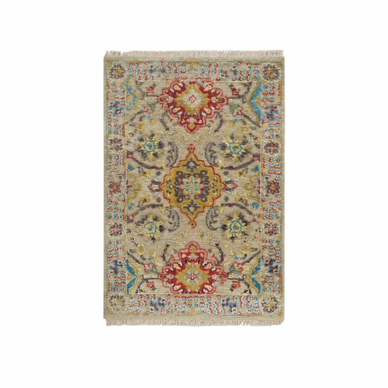 Rockoh One-of-a-Kind 2' X 3' New Age Wool Area Rug