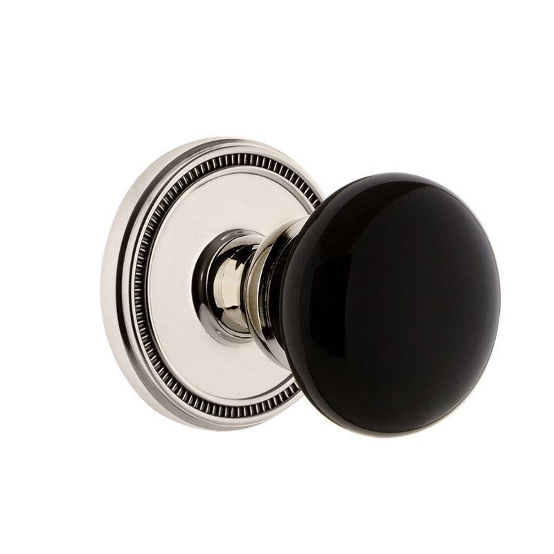 Grandeur Soleil Rosette Privacy with Coventry Door Knob, 2 3/4", Polished Nickel