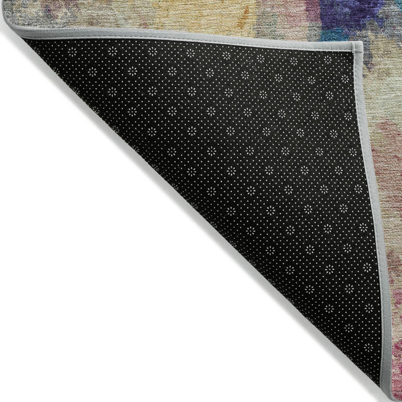 Tapis abstrait intérieur / extérieur lavable à la machine Husby ACN2204, Tapis de couloir 2 pi 3 po x 7 pi 6 po