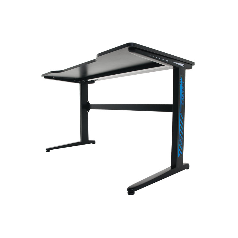 Solid Wood Top Metal Base Computer Desk
