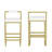 Upholstered Velvet Bar Stools Set Of 2 Modern Kitchen Counter Height Barstools Indoor Dining Chairs (Gold & Creamy White)