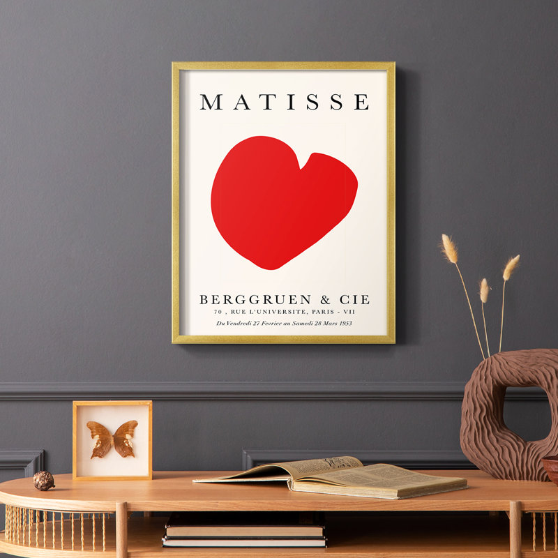 Matisse CCXV III, reproduction encadrée - bois massif, H 14 po x l 11 po, Doré