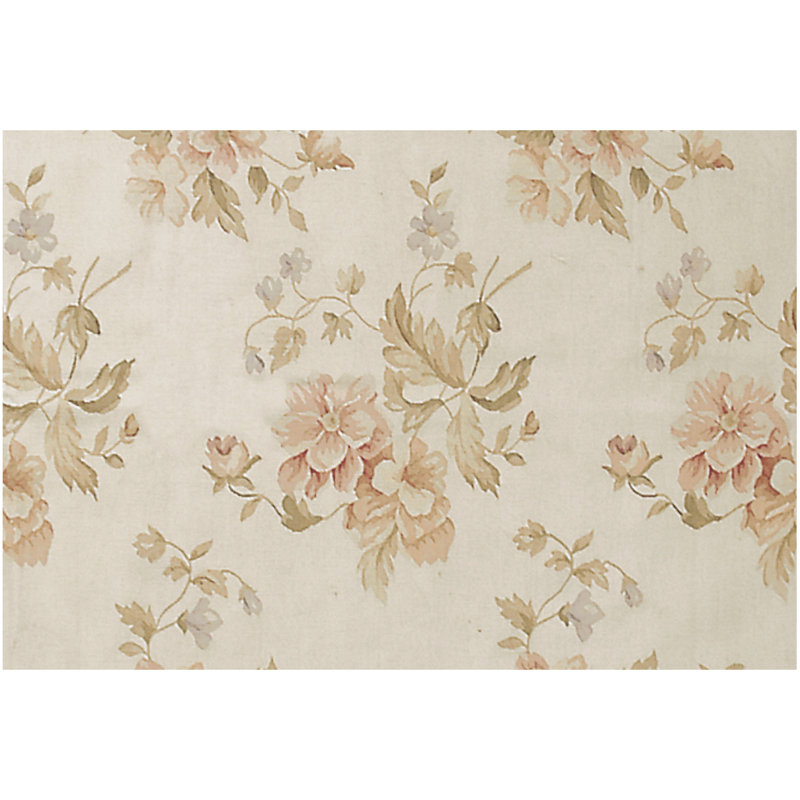 Wool Floral Area Rug, Rectangle 3' x 5'