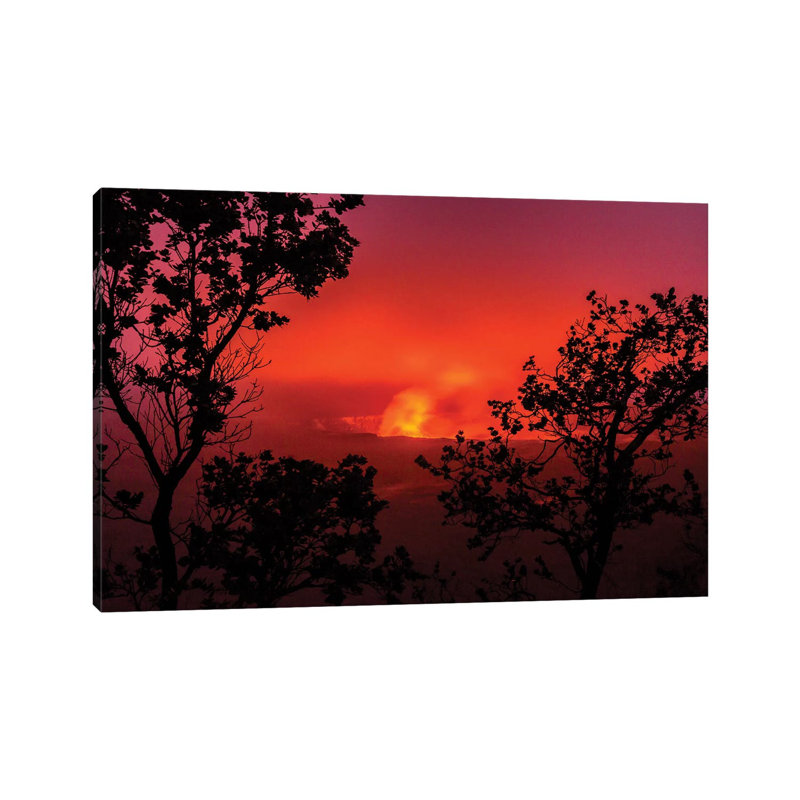 USA, Hawaii. Halema'uma'u Crater In Kilauea Caldera At Night. by Jaynes Gallery - Wrapped Canvas Print, 20.32cm H x 30.48cm W
