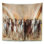 Troupeau de chevaux de photographie de paysage dans la tapisserie de tempête de sable