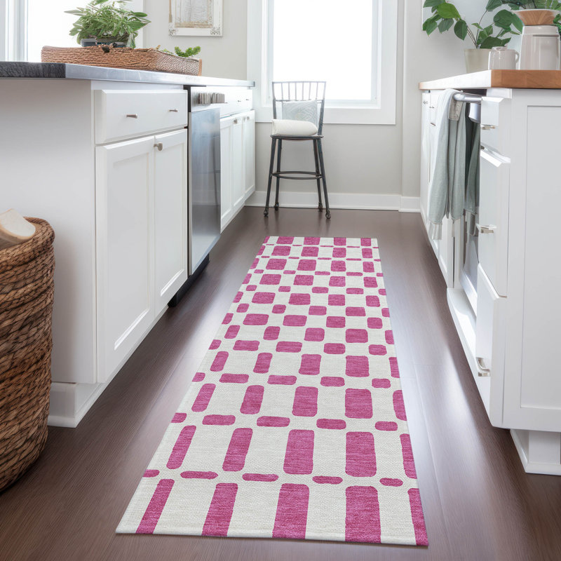 Malek Indoor/Outdoor Area Rug with Non-Slip Backing, Runner 2'3" x 7'6"
