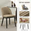 Dining Chair Set of 2, Linen Upholstered Kitchen Chair with Thick Cushions Seat and Curved Backrest, Modern Wood Frame Accent Chair with Adjustable Feet for Dining Room, Kitchen-134639497-134639494