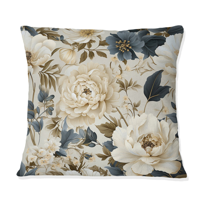 Coussin Vintage Flora I - Plants, H 18 po x l 18 po