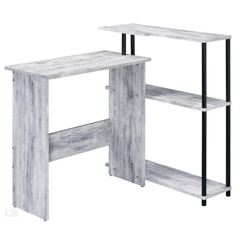Black Finish Writing Desk, White/Black, 34" H x 42" W x 32" D