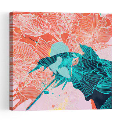 Vibrant Floral Layers Abstract Colorful Contemporary Nature Flower Wall Art Print