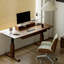 Bureau d'étude et de bureau à hauteur réglable en noyer noir 70,87 po-130043078