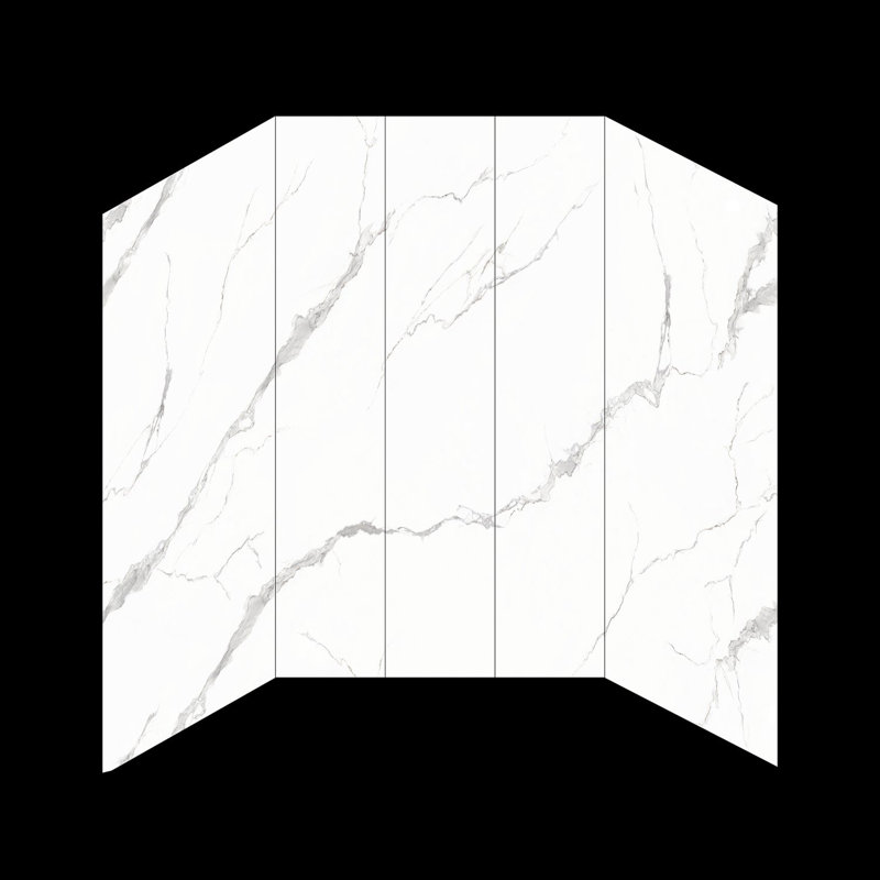 Carrara White Polished Shower Wall System (5-Piece)