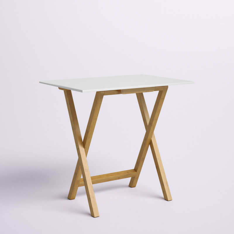 Annakathryn Foldable Solid Wood Writing Desk, White