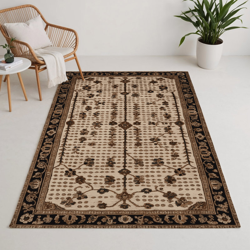 Tapis beige français d'intérieur et d'extérieur, Rectangle 9 pi x 12 pi