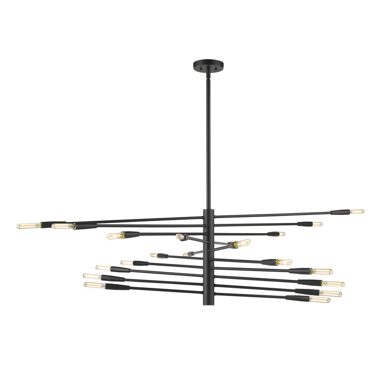 Stapleford 20 - Light Dimmable Tiered Chandelier, Matte Black