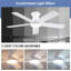 Ventilateur de plafond 46 po à 5 pales avec lumière-1079016780