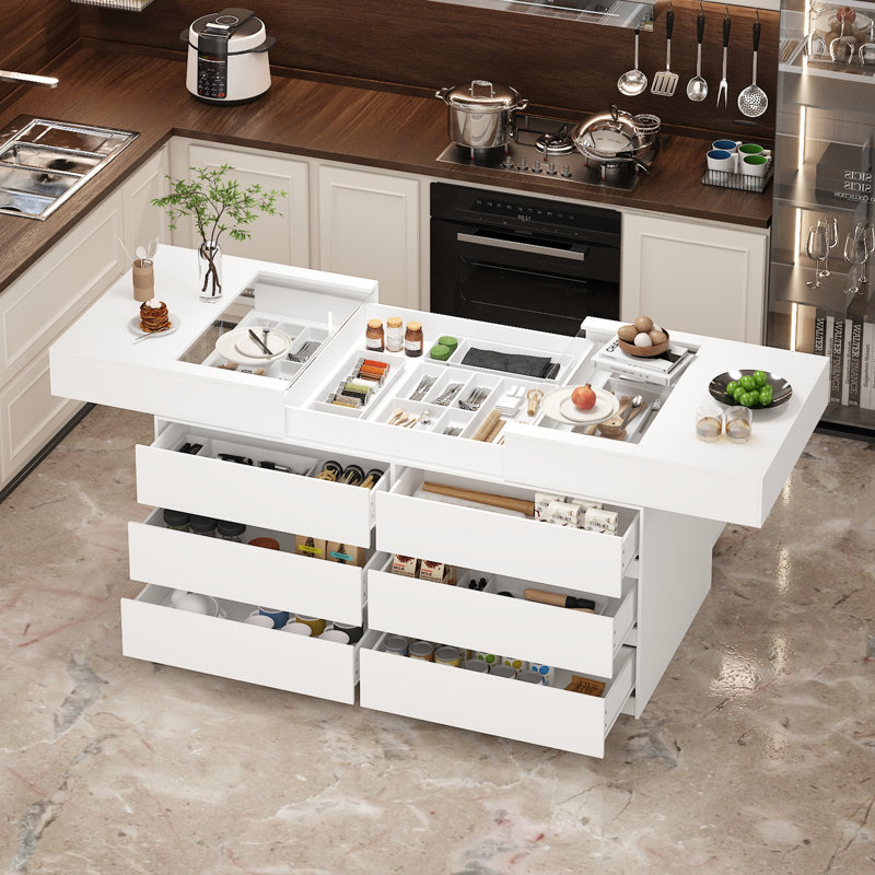 63"W Double Side Kitchen Island