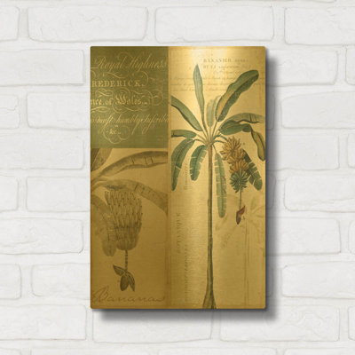 «Palm Study I» par NBL Studio, art mural en métal doré, 12 po x 16 po
