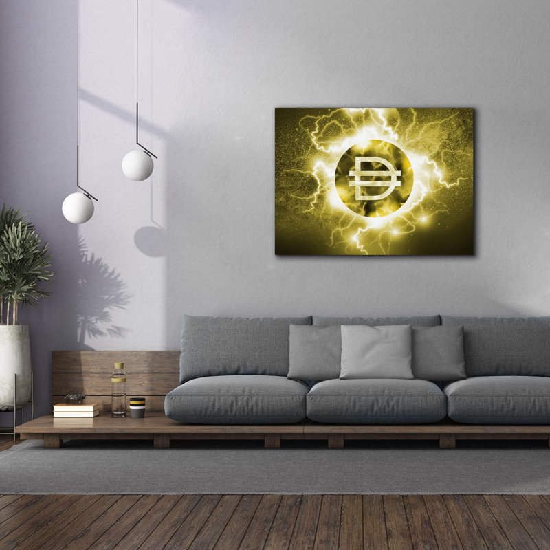 «Crypto Eclipse Dai» par Epic Portfolio, art mural sur toile, H 40 po x l 54 po x P 1,5 po
