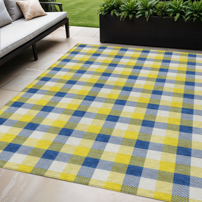 Tapis d'intérieur lavable à carreaux beige 5 pi x 8 pi