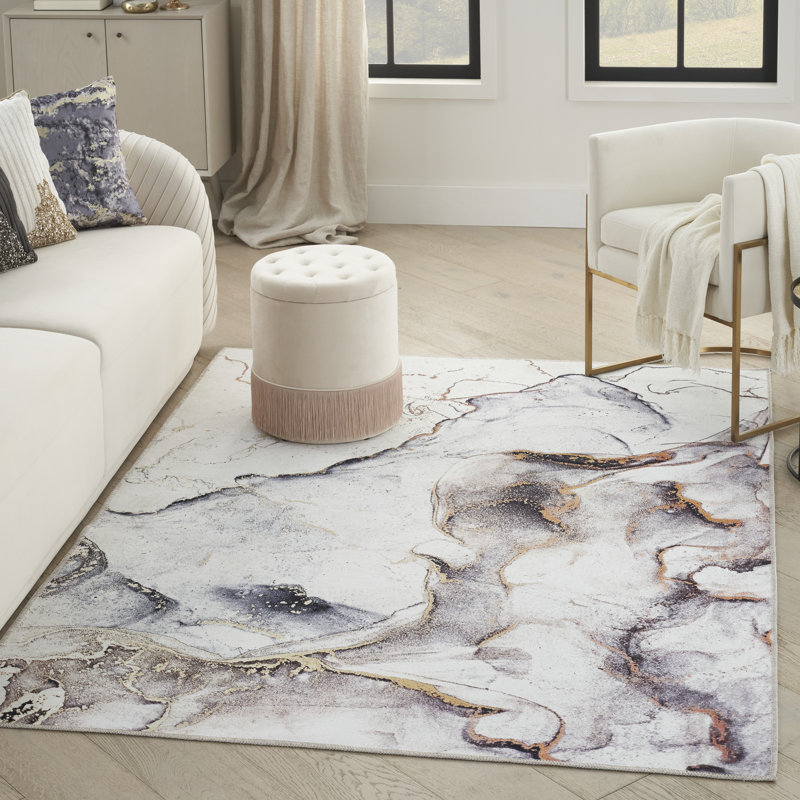 Stacie Daydream Machine Washable Area Rug, Rectangle 5'3" x 7'3"
