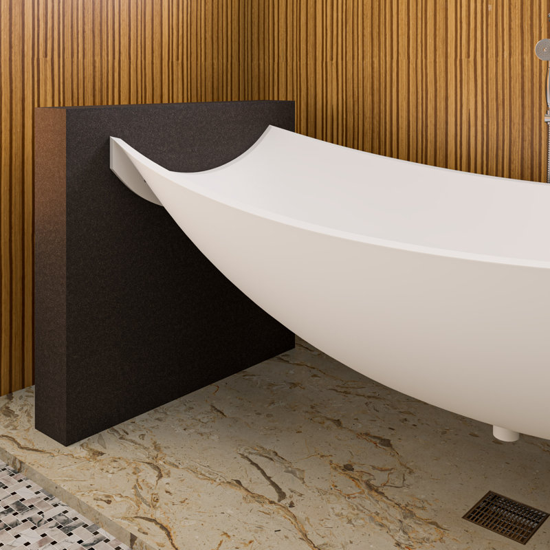 70.75'' x 33.5'' Soaking Resin Bathtub, White