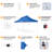 10'x20' Pop Up Canopy Tent with 6 Removable Sidewalls, Instant Outdoor Canopy -98352444