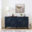Sideboard 60.5" Buffet Cabinet With Storage, Farmhouse Fluted With Geometric Pattern & Adjustable Shelves, Mid Century Modern Tv Stand For Living Room Kitchen Dining Room Entryway, Blue-321902456