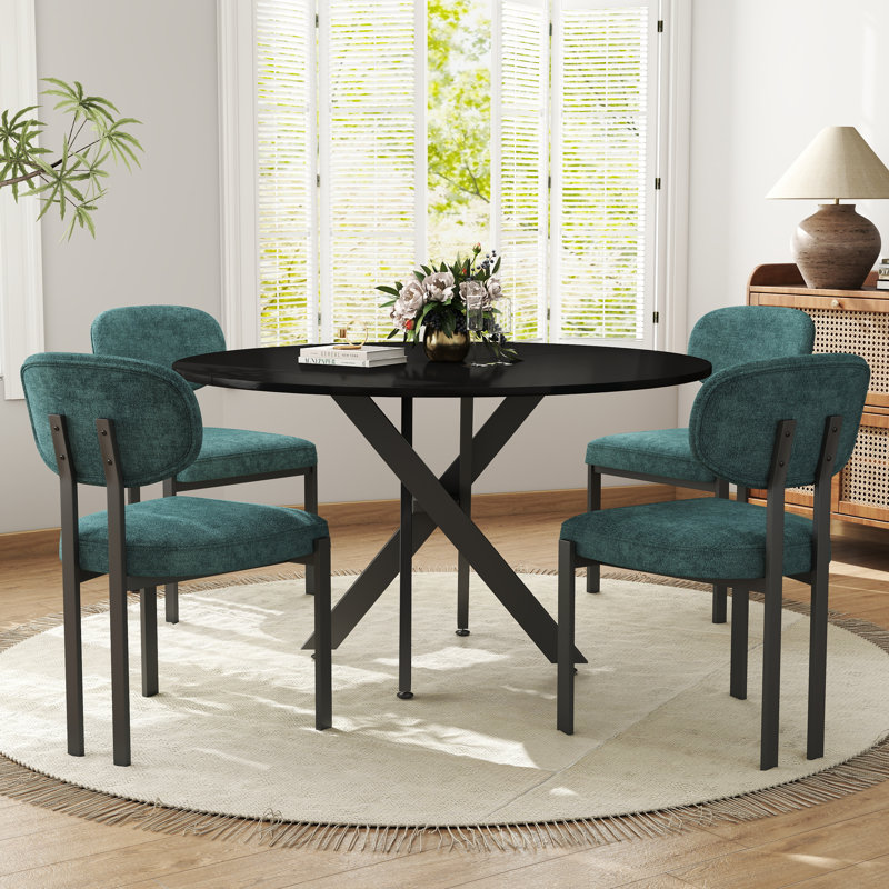 Ensemble de table ronde, Noir, 5, Vert