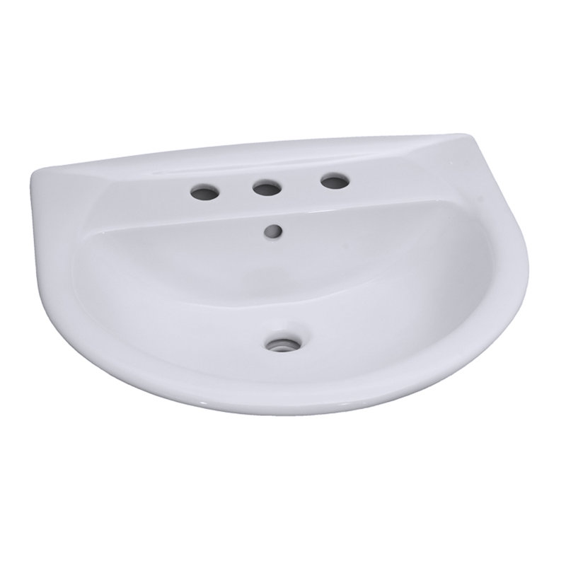 Barclay Reserva 550 19.88'' White Vitreous China U-Shaped Bathroom Sink with Overflow, 4" Centre