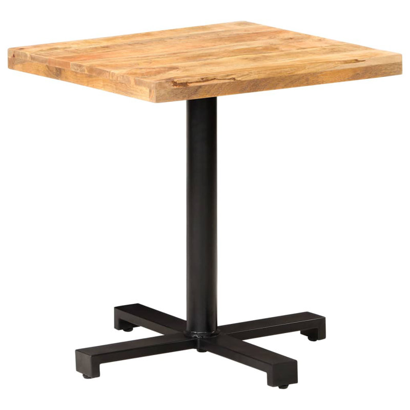 Bistro Table Square Solid Acacia Wood, 29.53" H x 27.56" W x 27.56" D, Light Walnut