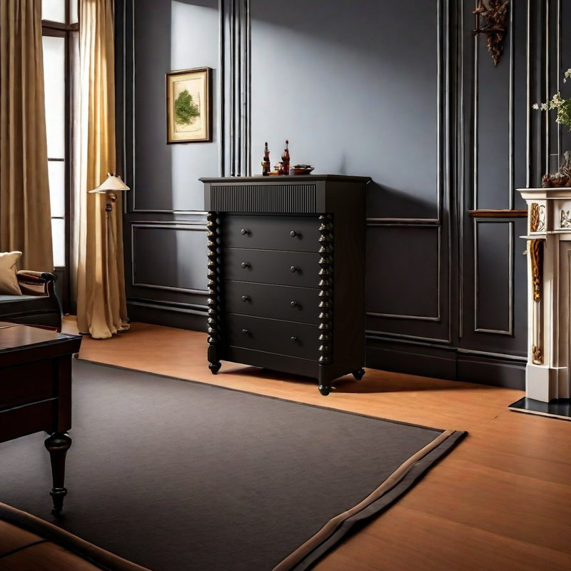 Commode d'appoint style européen, Noir