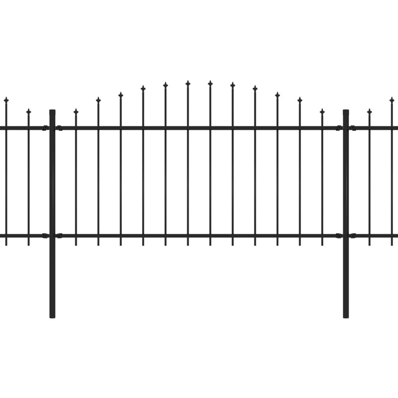 Dadiva Black Metal Fence Panels, 59.1cm H x 334.65cm W x 1.96cm D