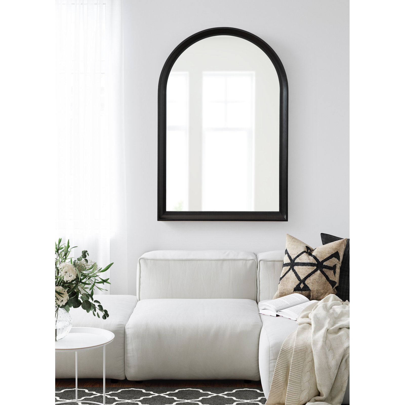 Branwell Wood Mirror, 36" x 24", Black