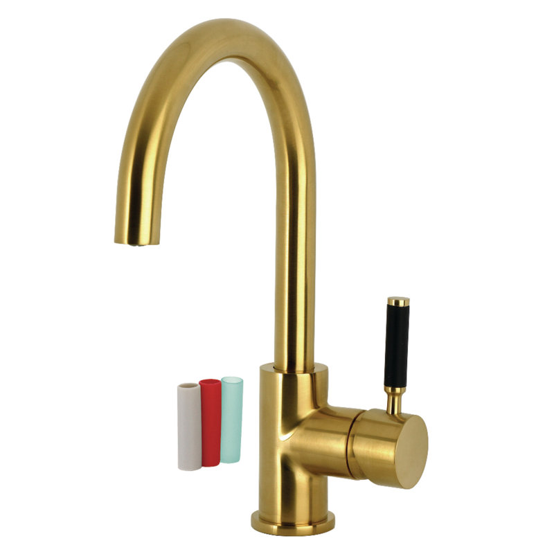 Kingston Brass Kaiser Single-Handle 1-Hole Deck Mount Vessel Faucet, Brushed Brass