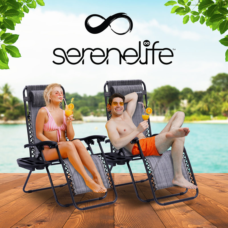 Folding Beach Chair, Gray