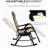 Foldable Rocking Chairs Outdoor, 2 Pieces, Zero Gravity Recliner With Pillow, Cup & Phone Holder, Beige, Steel Crafted Outdoor Of 2, Frame, No Assembly Needed For Convenience