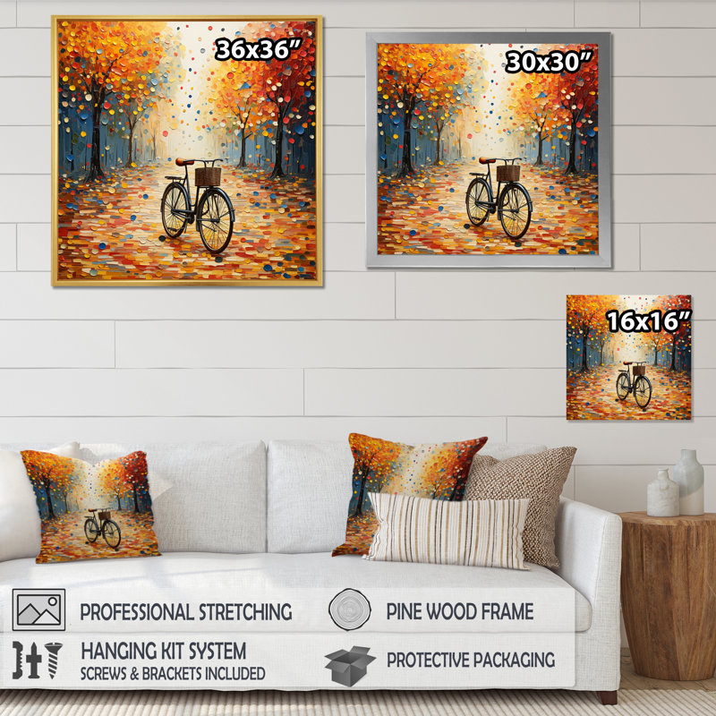 «Pedals», impression sur toile, Cadre flottant doré, H 24 po x l 24 po x P 1 po