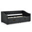 Lit de jour simple avec tiroirs, canapé-lit capitonné, avec bouton sur le dos et clou en cuivre sur les accoudoirs ondulés (81,5 po x 4 po x 30,5 po)-2045460712