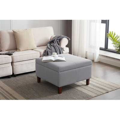Amariauna Storage Ottoman with Wooden Legs by Ebern Designs