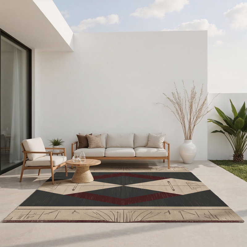 Tapis intérieur et extérieur Tapisserie Of Time, Rectangulaire 3 pi x 5 pi