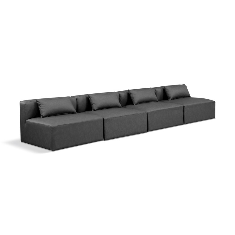 Canapé Cube, Gris anthracite en cuir végétalien